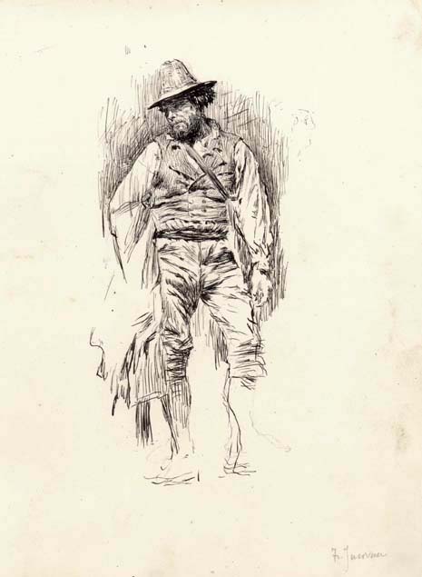 Francesco Jacovacci, standing peasant man